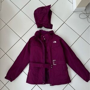 North Face Purple Women’s Snow Jacket Med Hood